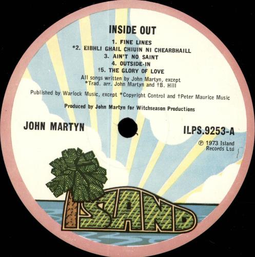 John Martyn Inside Out - 1st + Inner - EX vinyl LP album (LP record) UK JMYLPIN211440