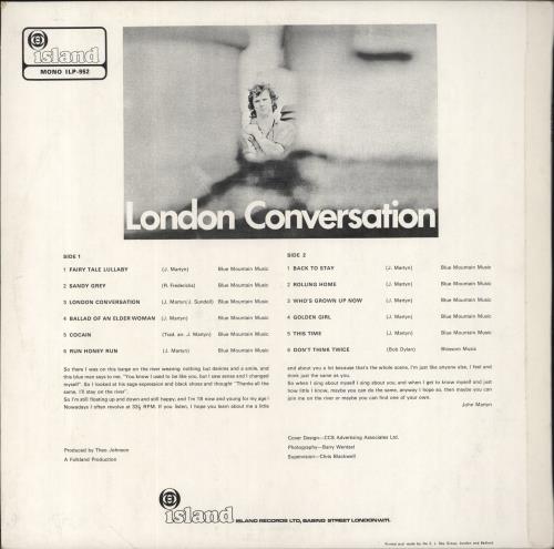 John Martyn London Conversation - 1st - EX vinyl LP album (LP record) UK JMYLPLO679275