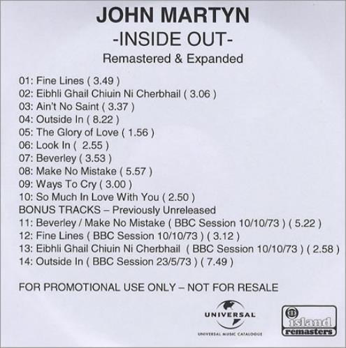 John Martyn Set Of 5 Remastered Albums CD-R acetate UK JMYCRSE377433