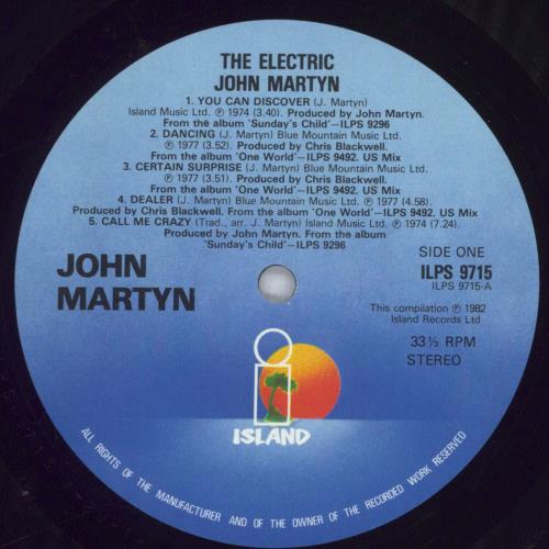 John Martyn The Electric - price stickered p/s vinyl LP album (LP record) UK JMYLPTH826785