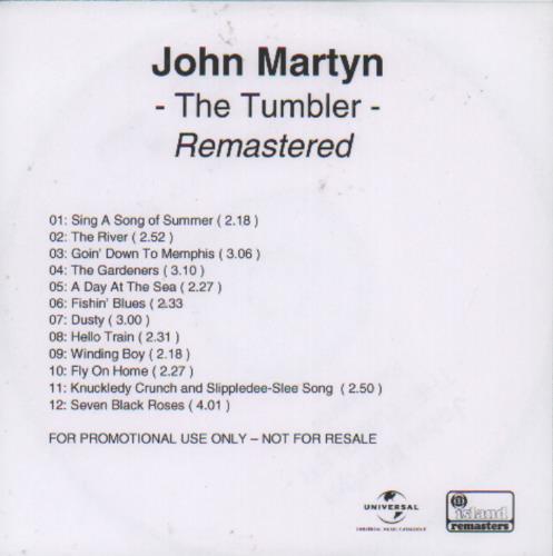 John Martyn The Tumbler CD-R acetate UK JMYCRTH679837