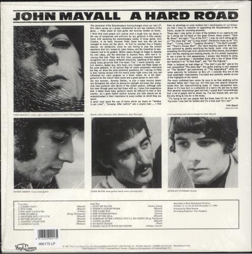 John Mayall A Hard Road - 180gm vinyl LP album (LP record) UK JOMLPAH880660