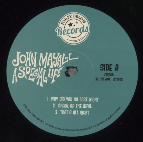 John Mayall A Special Life 2-LP vinyl record set (Double LP Album) US JOM2LAS888712