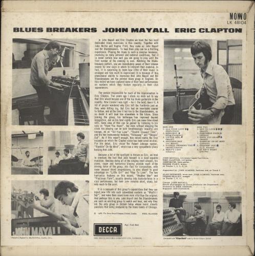 John Mayall Blues Breakers - 1st (B) - Flipback Sleeve - EX vinyl LP album (LP record) UK JOMLPBL858853