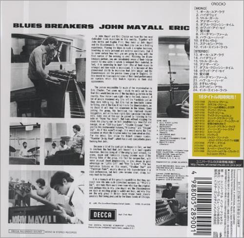 John Mayall Bluesbreakers CD album (CDLP) Japanese JOMCDBL394573