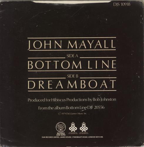 John Mayall Bottom Line 7" vinyl single (7 inch record / 45) UK JOM07BO888045