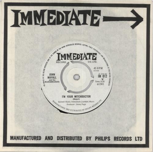 John Mayall I'm Your Witchdoctor 7" vinyl single (7 inch record / 45) UK JOM07IM549461