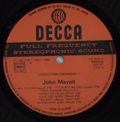 John Mayall John Mayall vinyl LP album (LP record) French JOMLPJO889127