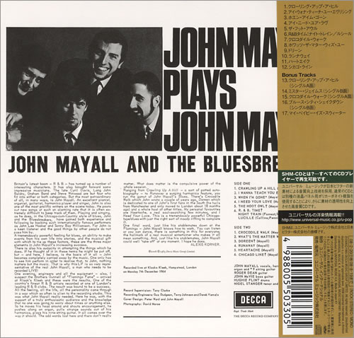 John Mayall Plays John Mayall SHM CD Japanese JOMHMPL424366