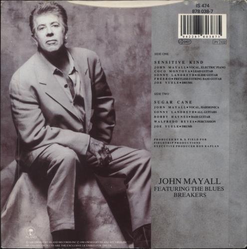 John Mayall Sensitive Kind 7" vinyl single (7 inch record / 45) UK JOM07SE888050