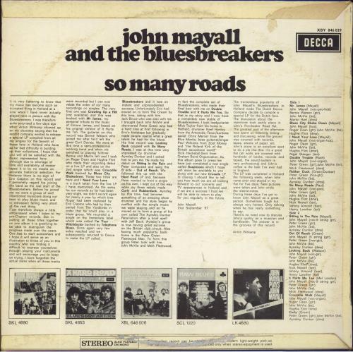 John Mayall So Many Roads vinyl LP album (LP record) Dutch JOMLPSO805926