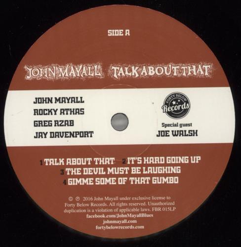 John Mayall Talk About That vinyl LP album (LP record) UK JOMLPTA877833