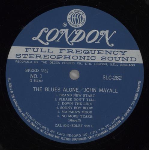 John Mayall The Blues Alone vinyl LP album (LP record) Japanese JOMLPTH889130