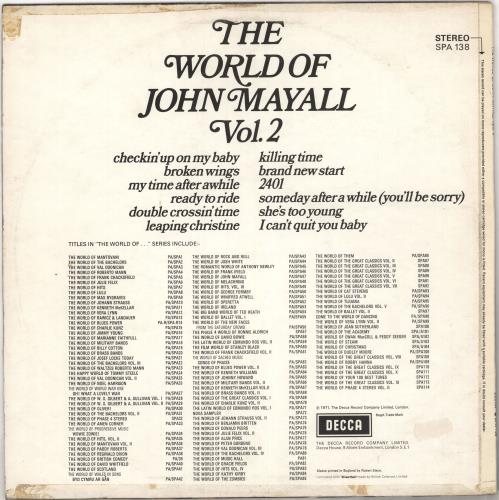 John Mayall The World Of John Mayall Vol. 2 vinyl LP album (LP record) UK JOMLPTH727939