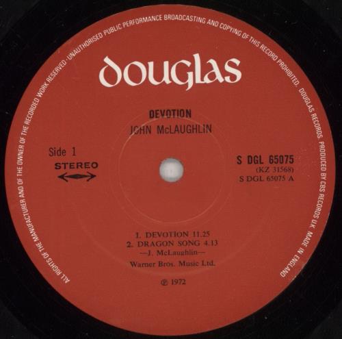 John McLaughlin Devotion vinyl LP album (LP record) UK JMLLPDE250994
