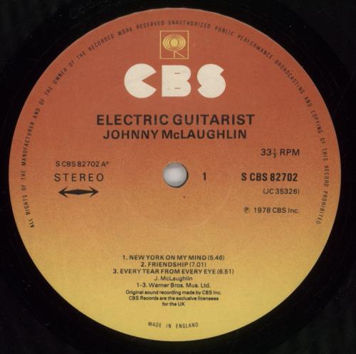 John McLaughlin Electric Guitarist vinyl LP album (LP record) UK JMLLPEL678151