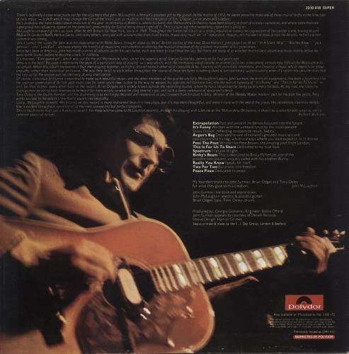 John McLaughlin Extrapolation vinyl LP album (LP record) UK JMLLPEX504195
