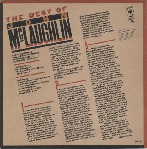 John McLaughlin The Best Of vinyl LP album (LP record) UK JMLLPTH891763