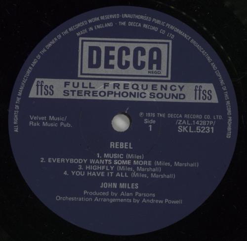 John Miles Rebel + Poster vinyl LP album (LP record) UK JMILPRE710489