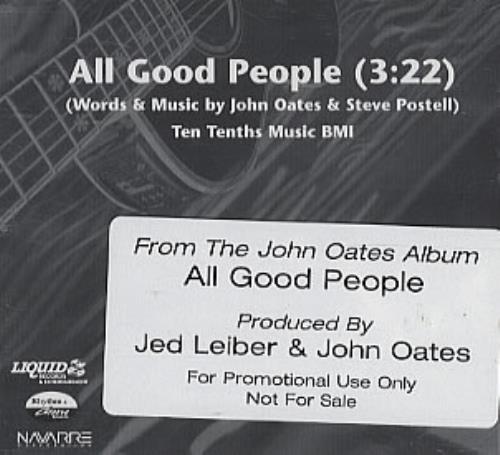 John Oates All Good People CD-R acetate US OATCRAL267528