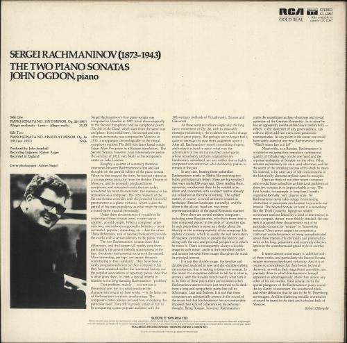 John Ogdon Rachmaninov: The Two Piano Sonatas vinyl LP album (LP record) UK J57LPRA721937