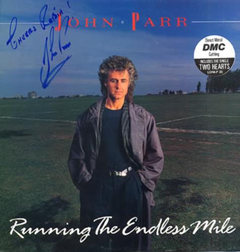John Parr Running The Endless Mile - Autographed! vinyl LP album (LP record) UK JOPLPRU312015