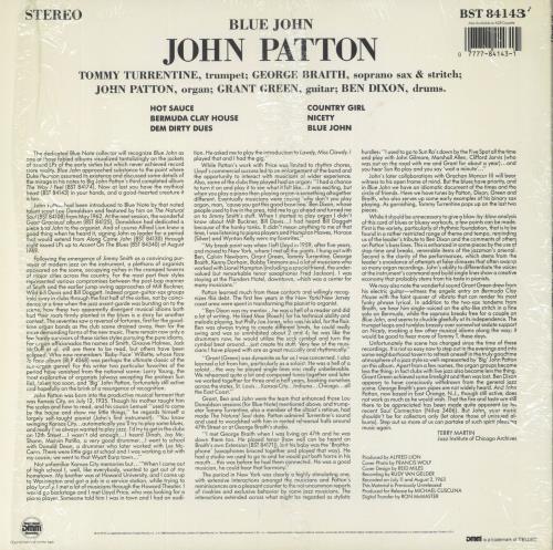 John Patton Blue John - Open Shrink vinyl LP album (LP record) French KVJLPBL805092