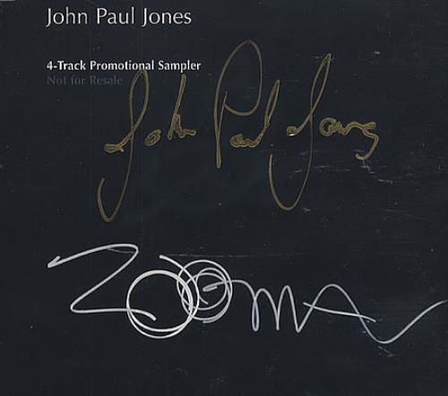 John Paul Jones Zooma Promotional Sampler - Autographed CD single (CD5 / 5") US JPJC5ZO366017