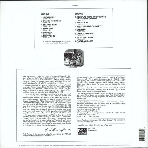 John Prine John Prine - 180gm vinyl LP album (LP record) UK PRNLPJO769181