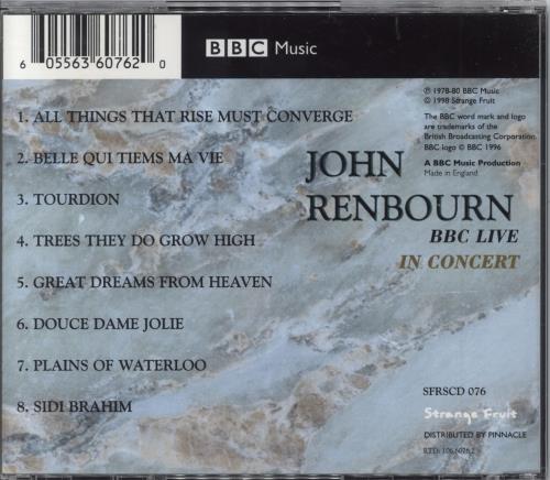 John Renbourn BBC Live In Concert CD album (CDLP) UK JRBCDBB798614