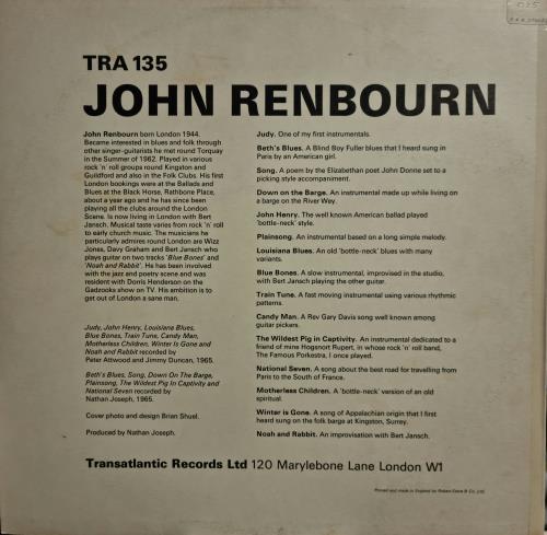 John Renbourn John Renbourn - 1st - EX vinyl LP album (LP record) UK JRBLPJO765383