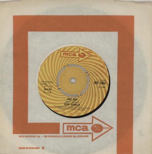 John Rowles One Day 7" vinyl single (7 inch record / 45) UK RWJ07ON759354