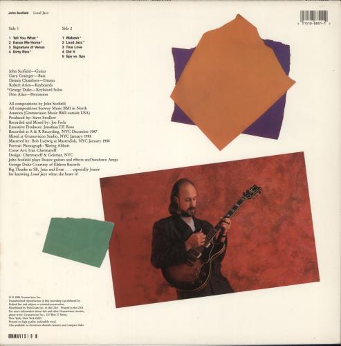 John Scofield Loud Jazz vinyl LP album (LP record) US JO2LPLO892519
