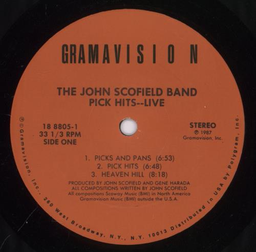 John Scofield Pick Hits Live vinyl LP album (LP record) US JO2LPPI638263