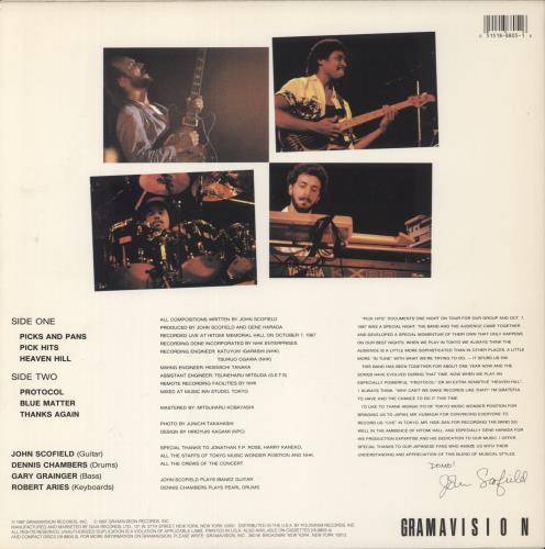 John Scofield Pick Hits Live vinyl LP album (LP record) US JO2LPPI638263