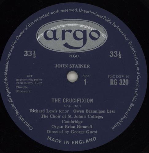 John Stainer The Crucifixion vinyl LP album (LP record) UK OX9LPTH762170