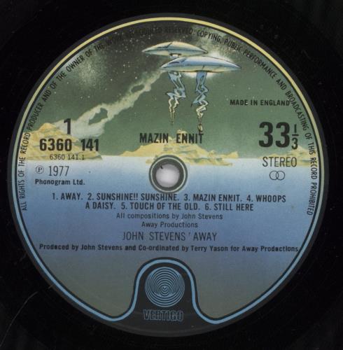 John Stevens Mazin Ennit vinyl LP album (LP record) UK JHSLPMA656643