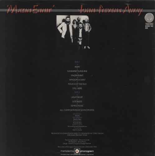 John Stevens Mazin Ennit vinyl LP album (LP record) UK JHSLPMA656643