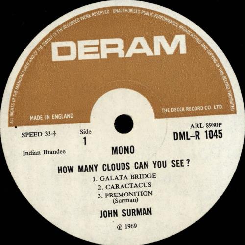 John Surman How Many Clouds Can You See? vinyl LP album (LP record) UK JDTLPHO695538