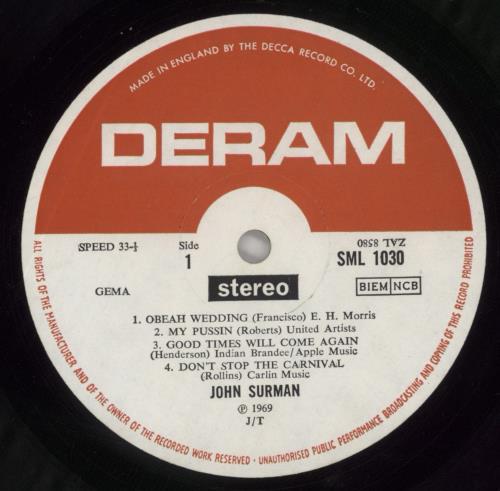 John Surman John Surman - VG/EX vinyl LP album (LP record) UK JDTLPJO860445