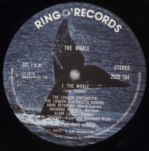 John Tavener The Whale - EX vinyl LP album (LP record) UK TVRLPTH858455