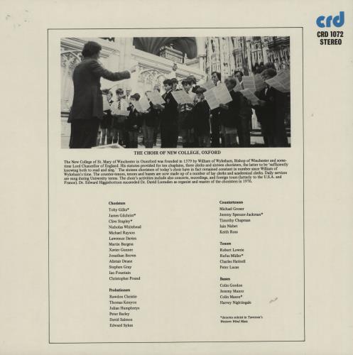 John Taverner The Western Wind Mass And Mater Christi vinyl LP album (LP record) UK K52LPTH760080