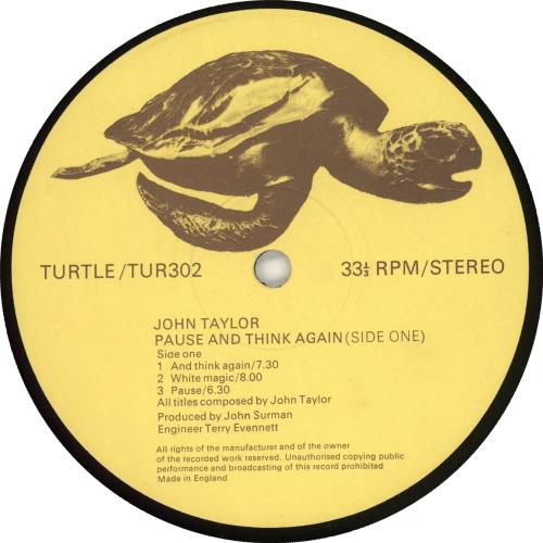 John Taylor (Jazz) Pause, And Think Again vinyl LP album (LP record) UK J47LPPA704878