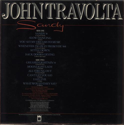 John Travolta Sandy vinyl LP album (LP record) UK JTVLPSA245892