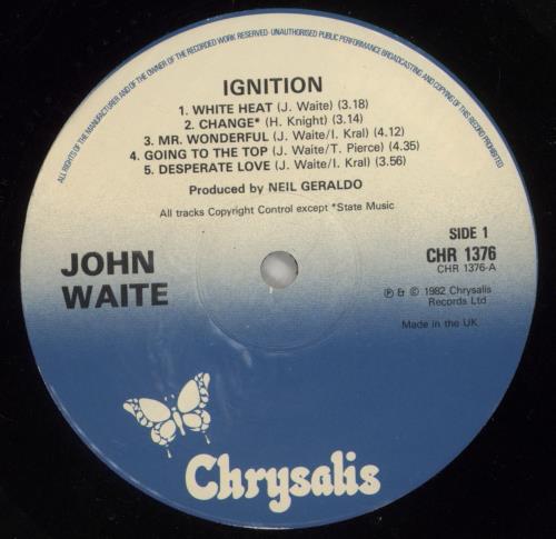 John Waite Ignition - Promo Stamp vinyl LP album (LP record) UK JWALPIG876599