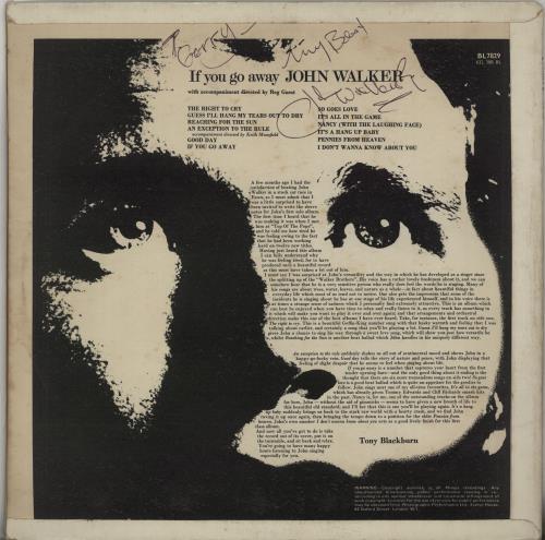 John Walker If You Go Away - Autographed vinyl LP album (LP record) UK JLKLPIF665394