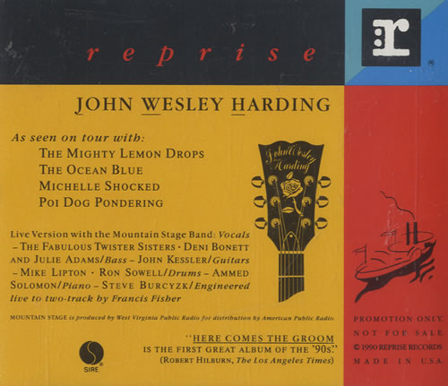 John Wesley Harding Cathy's New Clown CD single (CD5 / 5") US JWHC5CA476404