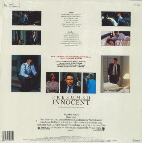 John Williams (Composer) Presumed Innocent [Original Motion Picture Soundtrack] - Shrink vinyl LP album (LP record) German WIALPPR826086
