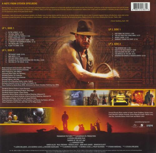 John Williams (Composer) Raiders Of The Lost Ark - 180gram Vinyl 2-LP vinyl record set (Double LP Album) UK WIA2LRA813150