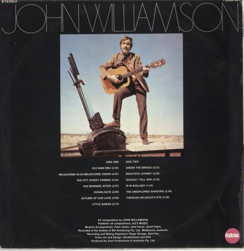 John Williamson John Williamson vinyl LP album (LP record) Australian 0PLLPJO732252